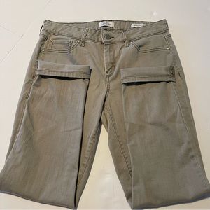 Jessica Simpson Rolled Crop Skinny Jeans - Olive Green size 6